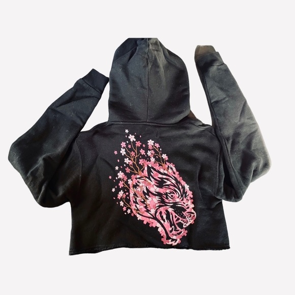 Darc Sport Sweaters - Darc Sport Bushido Cherry Blossom Premium Cropped Hoodie S